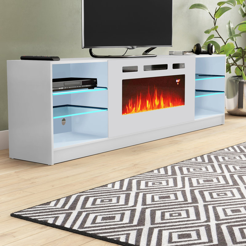 Orren Ellis Delaine TV Stand for TVs up to 90" with Fireplace Included